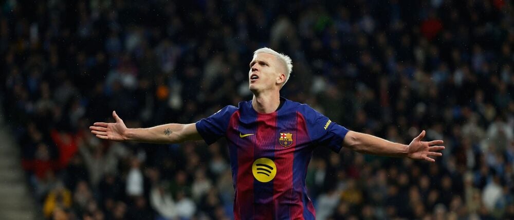 Dani Olmo brachte den FC Barcelona mit einem sehenswerten Tor in Führung.