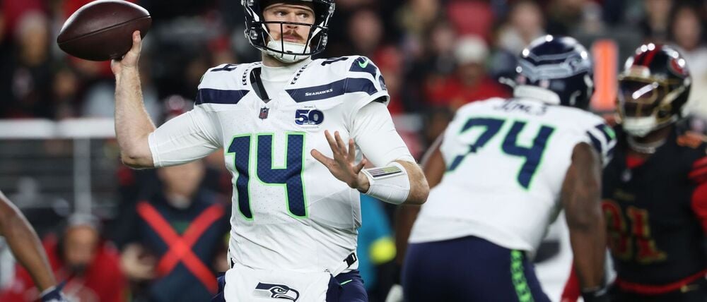 Seattles Quarterback Sam Darnold sicherte sich mit seinem Team den Titel in der NFC.