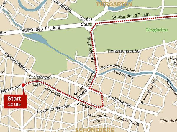 Die Route des CSD Berlin 2015.