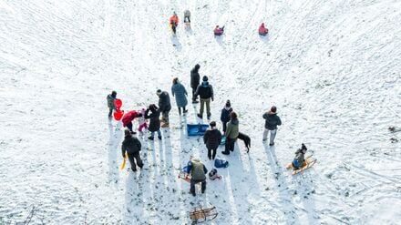 Der Schnee sorgte für Rodelvergnügen. 