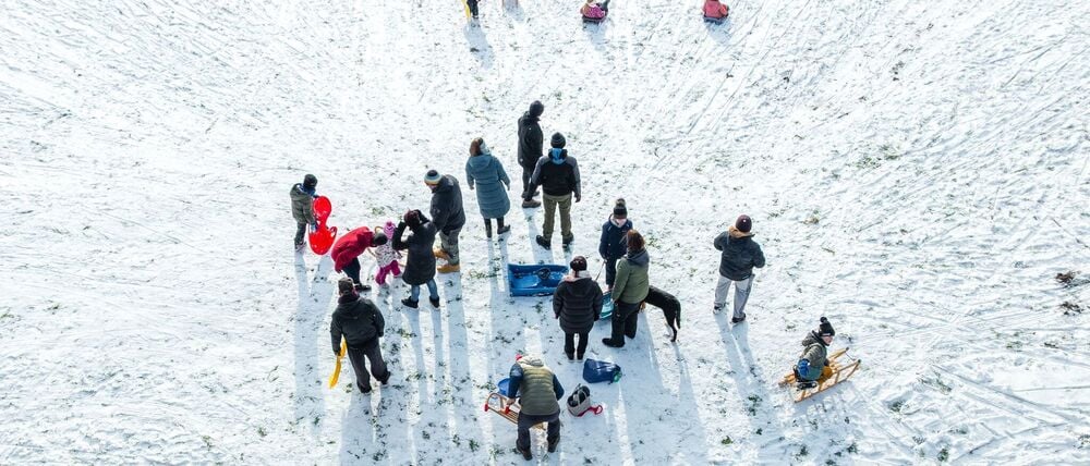 Der Schnee sorgte für Rodelvergnügen. 