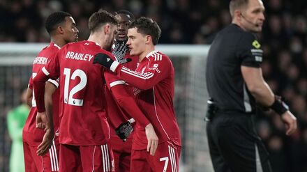 Florian Wirtz (r) gelang der 1:1-Ausgleich für Liverpool beim FC Fulham.