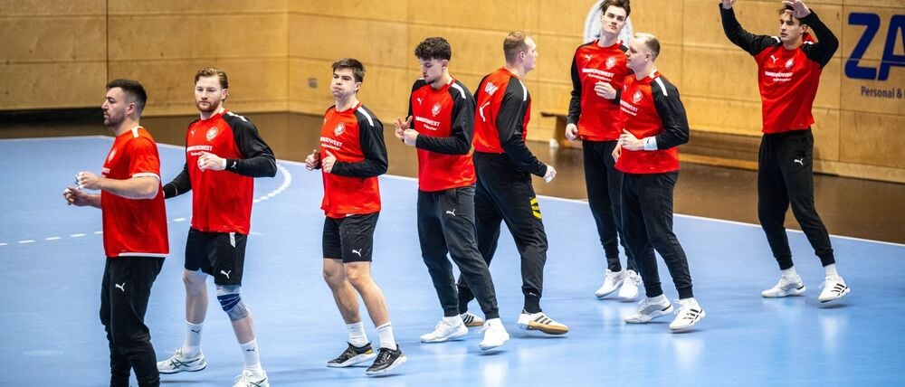 Die deutsche Handball-Nationalmannschaft beim Training in Hannover.