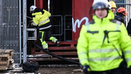 Bauarbeiten am Ort des Kabelbrandes