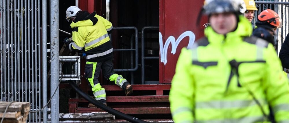 Bauarbeiten am Ort des Kabelbrandes