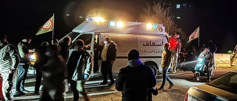 Ein Notarzt im Libanon.