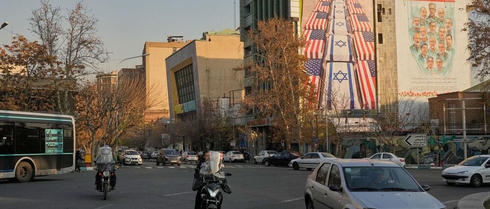 USA und Israel als Feindbild: Straßenszene im Iran.
