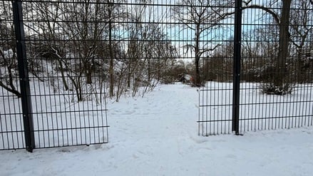 Loch im Zaun am Görlitzer Park