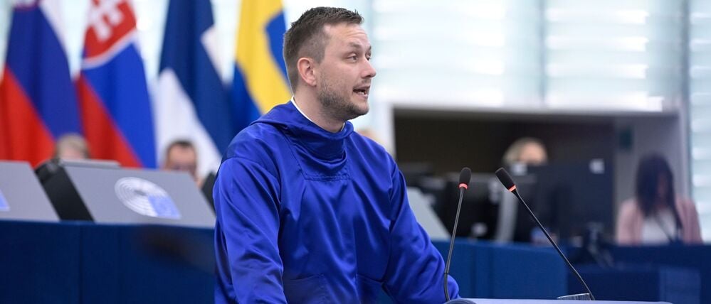 Der grönländische Ministerpräsident Jens-Frederik Nielsen im Europäischen Parlament in Straßburg.