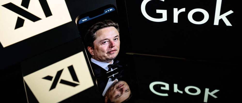 Musk und sein Chatbot Grok. 