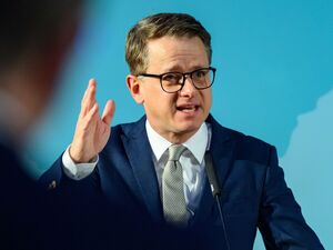 Carsten Linnemann, CDU-Generalsekretär, spricht auf dem 38. Landesparteitag der CDU Brandenburg.