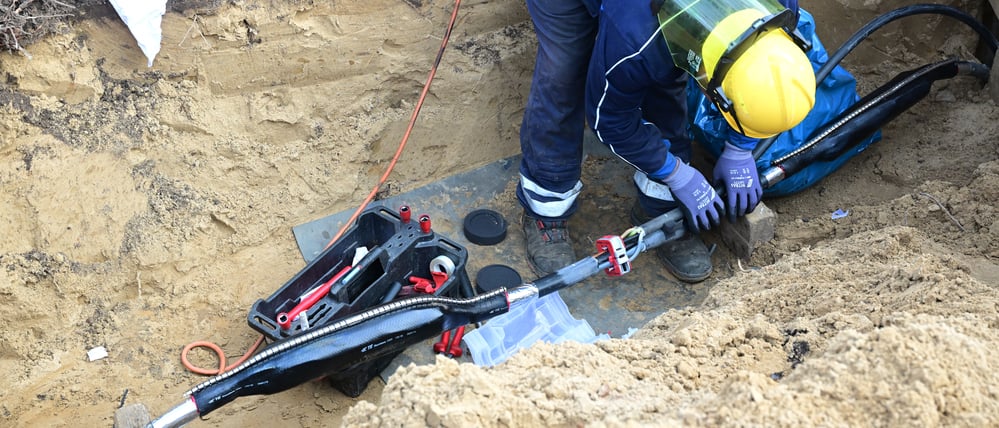 Bauarbeiten am Umspannwerk Argentinische Allee.