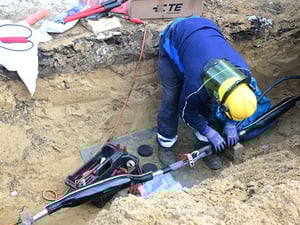 Bauarbeiten am Umspannwerk Argentinische Allee.