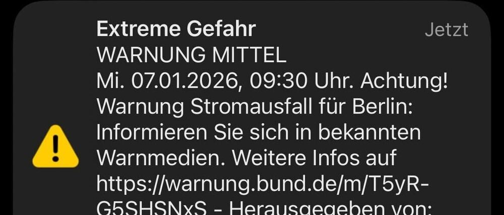 Das Land hat eine Warnung an die Mobilfunkgeräte der Berliner geschickt.
