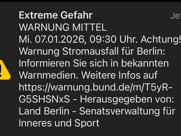 Das Land hat eine Warnung an die Mobilfunkgeräte der Berliner geschickt. 