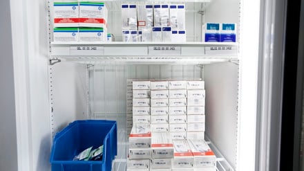 Arzneien lagern in einem Kühlschrank.