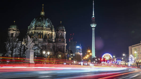 Berlin-Mitte in der Nacht.