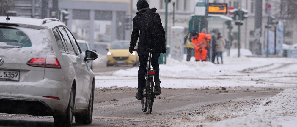 Potsdam, Radfahrer, Fahrradfahrer, Verkehr, ÖPNV, Wetter, Schnee, 