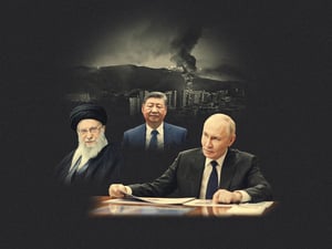 Drei Verlierer Russland, China, Iran