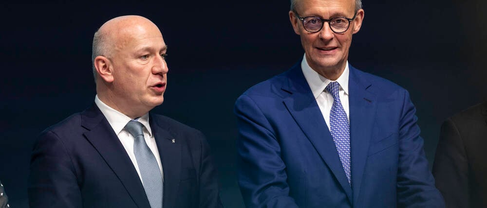 Sind nicht immer einer Meinung: Kai Wegner (l.) und Friedrich Merz.