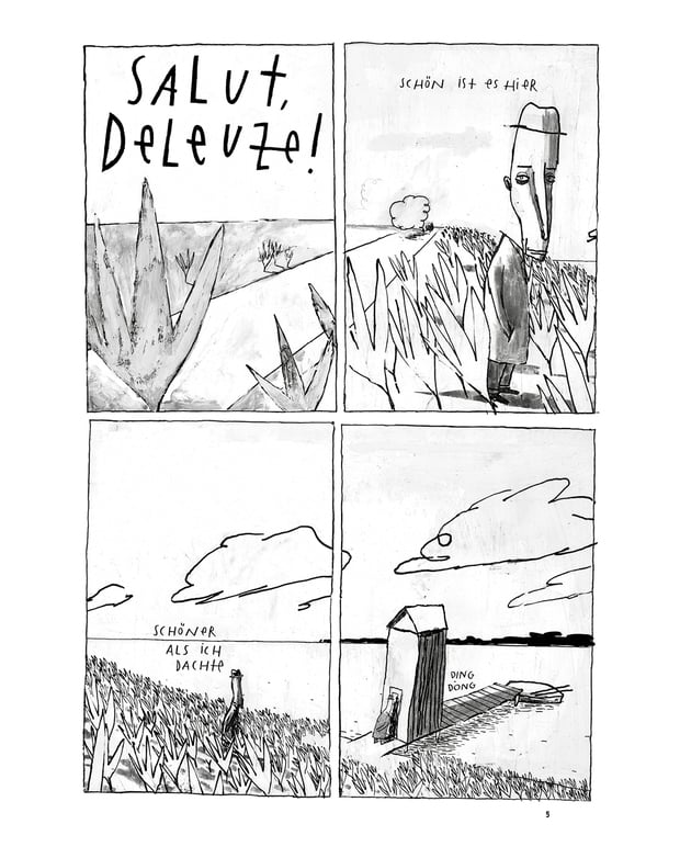 Jens Balzer, Martin tom Dieck: Salut, Deleuze!
Sonderausgabe, limitiert auf 99 Stück –mit drei signierten Siebrducken im Format 17 x 22 cm176 Seiten, schwarzweiß, 19 x 24 cm, Hardcover
1. Auflage: Juni 2025