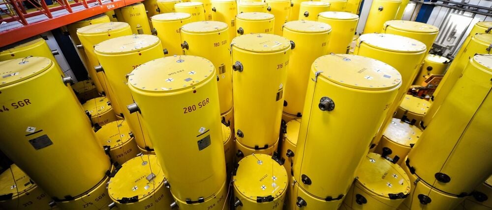 Um diesen Atommüll geht es. Er soll von Jülich ins 170 Kilometer entfernte Ahaus transportiert werden. (Archivbild)