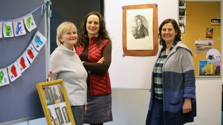 Die Wilhelm-von-Türk-Schule in Potsdam wird 70 Jahre alt. Im Bild: Schulleiterin Ulrike Kleissl und die Lehrerinnen Claudia Lipski und Susanne Matthes-Becherer.