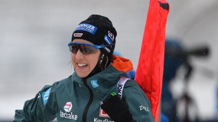 War trotz schlechten Wetters beim Schießtraining: Franziska Preuß.