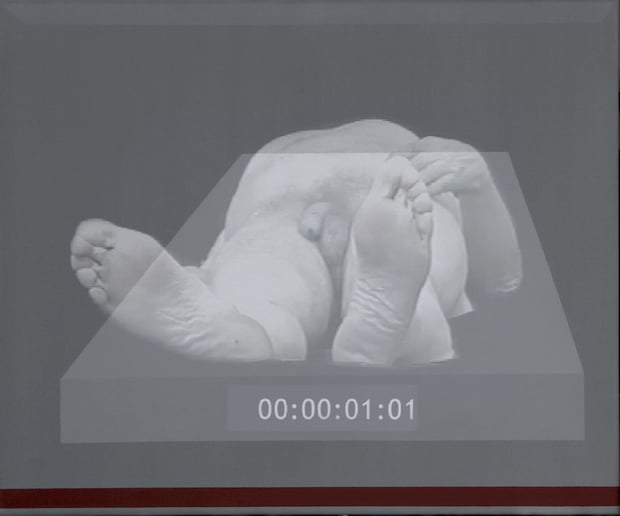 Dominik Lejman, STATUS (1hr with timecode), 2005, acrylic on canvas, 120 x 135 cm, video projection
Foto: Dominik Lejman