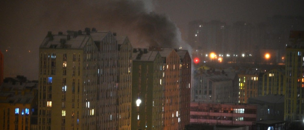 Kiew nach einem russischen Angriff.