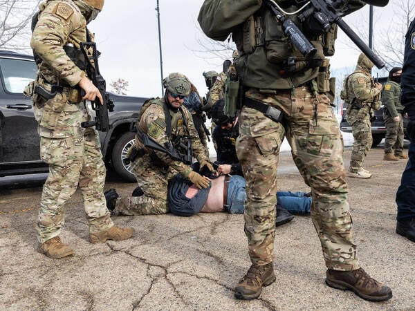 Clashes erupt outside ICE facility in Minneapolis MINNEAPOLIS, UNITED STATES - JANUARY 09: Federal agents clash and arrest protestors outside an ICE facility during a protest against U.S. Immigration and Customs Enforcement ICE, after a U.S. immigration agent shot and killed a 37-year-old woman in her car in Minneapolis, Minneapolis, MN, U.S., January 9, 2026. Mostafa Bassim / Anadolu Minnesota United States. Editorial use only. Please get in touch for any other usage. PUBLICATIONxNOTxINxTURxUSAxCANxUKxJPNxITAxFRAxAUSxESPxBELxKORxRSAxHKGxNZL Copyright: x2026xAnadoluxMostafaxBassimx