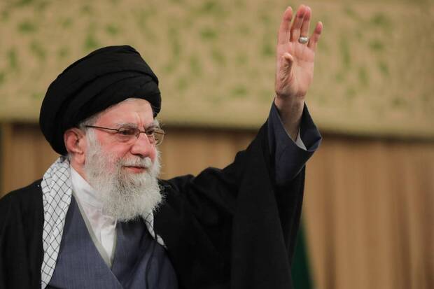 January 9, 2026, Tehran, Iran: Iranian Supreme Leader ALI KHAMENEI waves during a gathering of the people of Qom in Tehran. On January 8, 2026, Iranian protesters intensified their challenge to the clerical leadership, marking the largest demonstrations in nearly two weeks of rallies. As authorities cut internet access, the death toll from the crackdown has risen. This movement began with a shutdown of the Tehran bazaar on December 28, following a significant plunge in the rial currency to record lows. Since then, the protests have spread nationwide and are now characterized by larger-scale demonstrations, including those in the capital. Tehran Iran - ZUMAi98_ 20260109_zih_i98_021 Copyright: xIranianxSupremexLeader SxOfficex