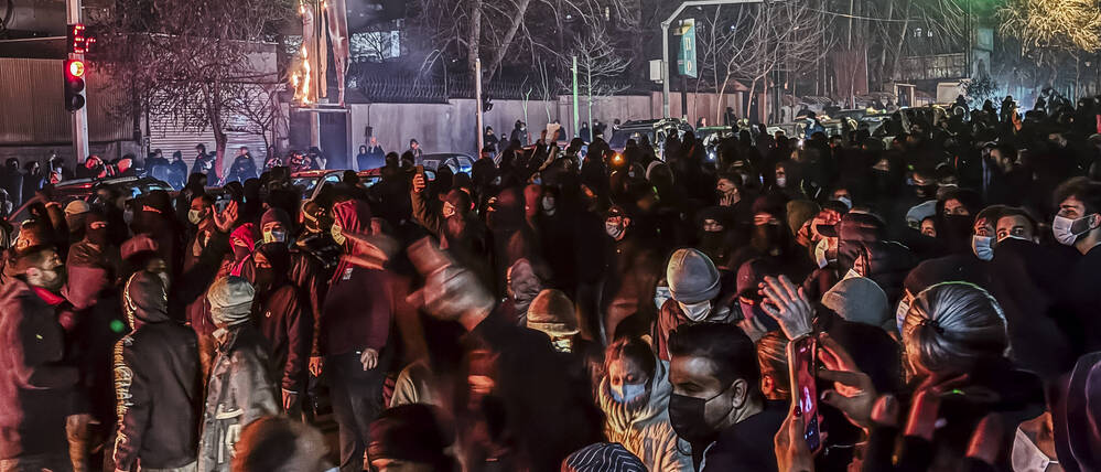 Protestierende in Teheran.