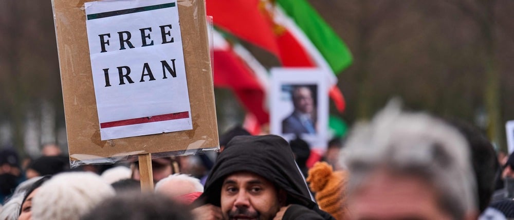 Proteste gegen die iranische Führung in Den Haag.