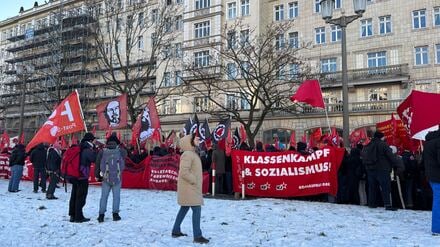 Die Kundgebung am Frankfurter Tor.