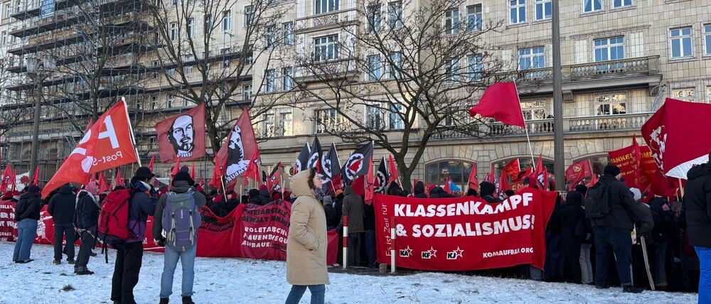Die Kundgebung am Frankfurter Tor.