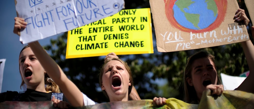 Noch 2019 demonstrierten Menschen vor dem Capitol in Washington für mehr Klimaschutz.
