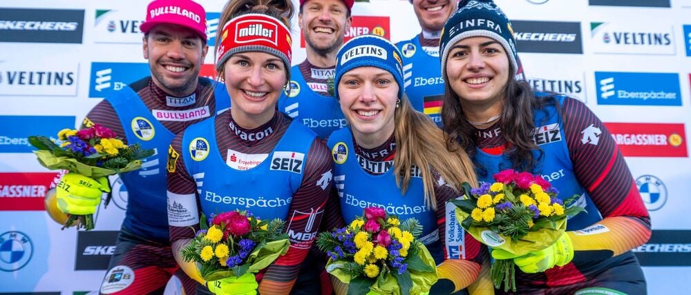 Die deutsche Rodel-Staffel holte sich den Sieg in Winterberg.
