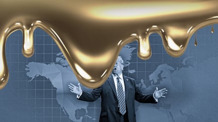 Trump, Macht und Öl (Illustration).