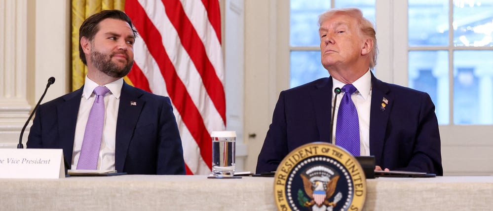 U.S. President Donald Trump, Vice President JD Vance and Secretary of State Marco Rubio attend a meeting with oil industry executives, at the White House in Washington, D.C., U.S., January 9, 2026. REUTERS/Kevin Lamarque
