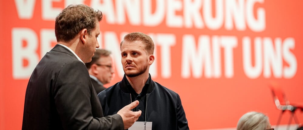 Tim Klüssendorf, SPD-Generalsekretär, und Lars Klingbeil (SPD), Bundesminister der Finanzen, Vizekanzler und SPD-Bundesvorsitzender