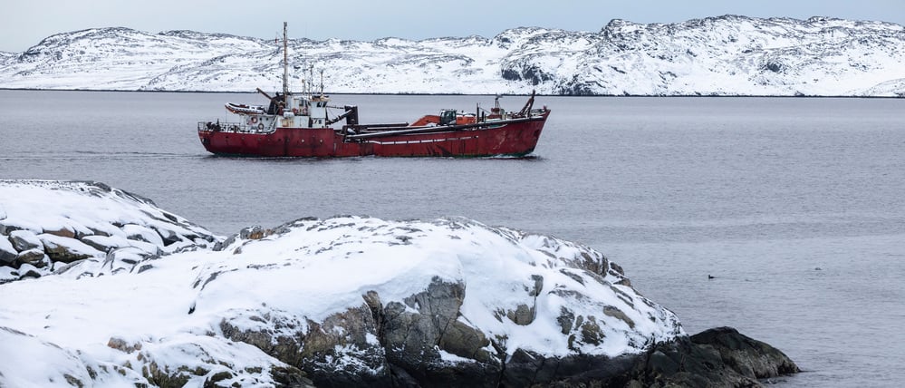 Ein Schiff auf Grönland.