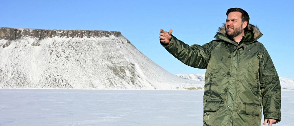 US-Vizepräsident JD Vance auf der Militärbasis Pituffik in Grönland.