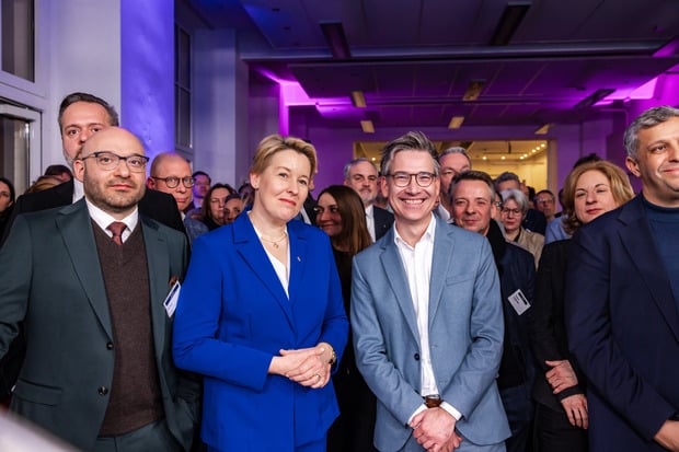 René Wilke Innenminister Brandenburg, SPD; Wirtschaftssenatorin Franziska Giffey; Chefredakteur Christian Tretbar