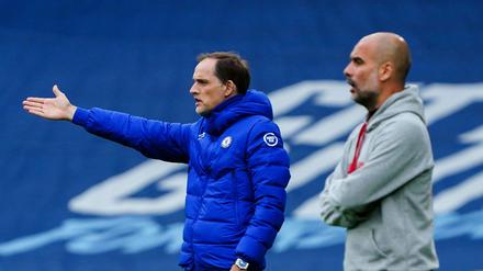 Pep Guardiola (rechts) und Thomas Tuchel treffen am Samstag im Finale der Champions League aufeinander. 