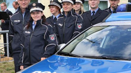 Polizei in "Europablau"
