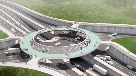 Tangentialverbindung Ost Kreisverkehr Brücke Simulation: KOLB UND RIPKE GESELLSCHAFT VON ARCHITEKTEN MBH