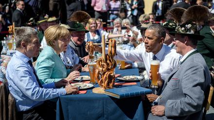 Bundeskanzlerin Angela Merkel und US-Präsident Barack Obama 2015 in Krün.
