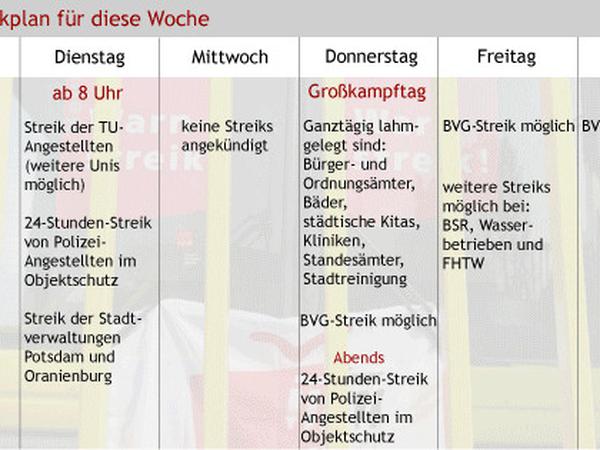Streikkalender