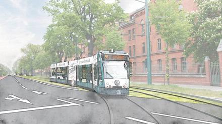 Tram Nedlitzer Straße, Visualisierung. 